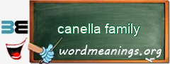 WordMeaning blackboard for canella family